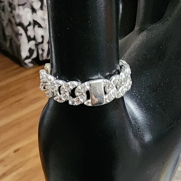 Pandora Pavé Cuban Chain Ring Size 56 US 7.5 - Picture 4 of 9